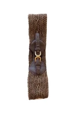BEBE women’s brown wide woven belt Sz M/L