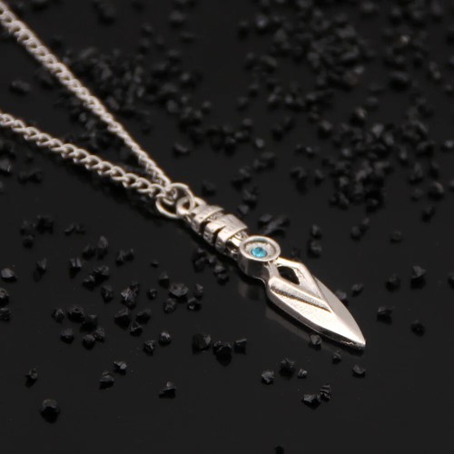 Game Necklace Cosplay Valorant Jett Blade Storm Knife Blue Crystal Pendant Gift - Picture 2 of 19