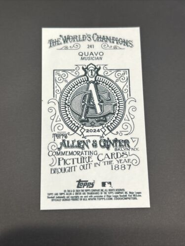 2024 Topps Allen and Ginter Mini A&G Back Variation 241 Quavo - Bild 2 von 2