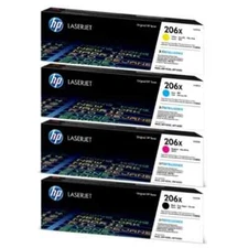 HP 206X Black/Cyan/Magenta/Yellow High Yield Toner Cartridge, Pack Of 4