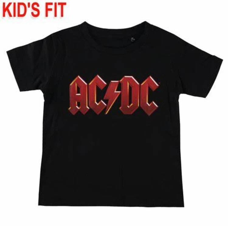 ROCK OFF AC/DC Red Logo Child Kids Black T-Shirt AC/DC Jungen/Mädchen Tee