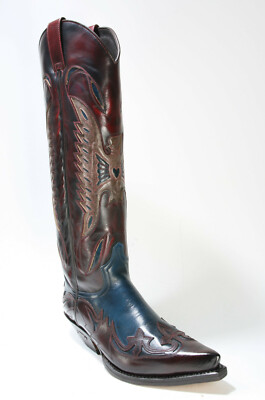 17355 Sendra boots high shaft boots Hurricane Rojo Hurricane Marfil red blue