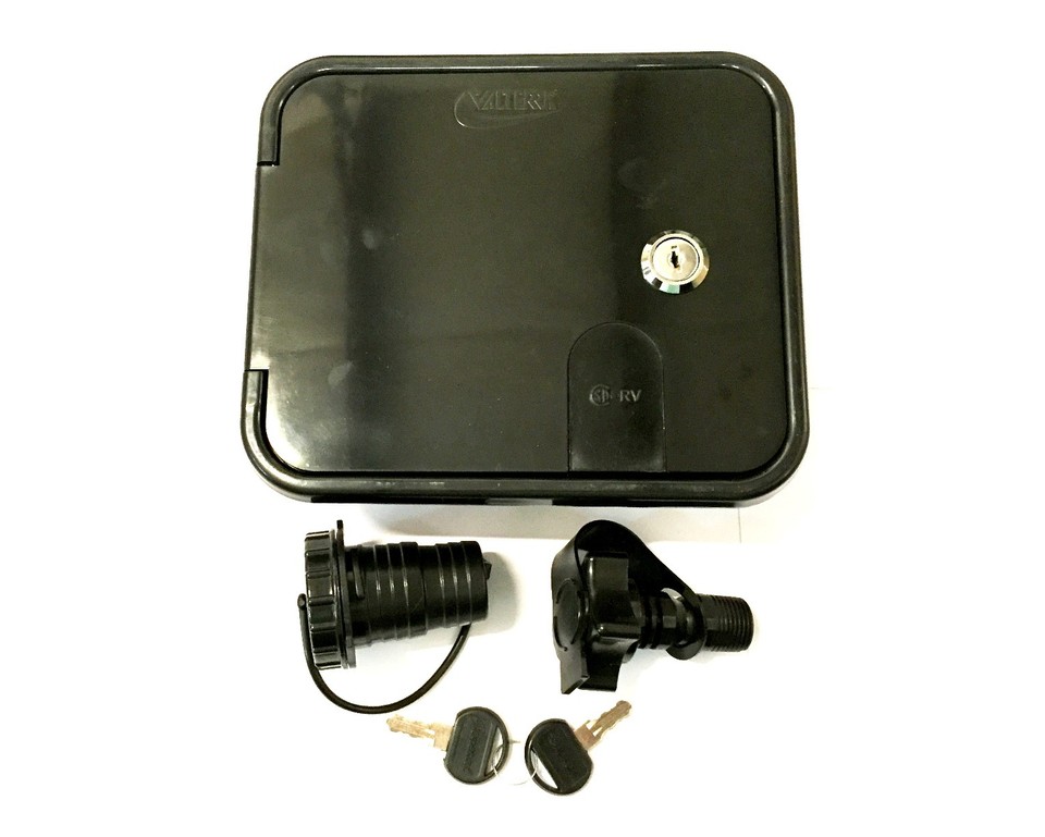 Valterra Black Gravity Water Hatch Fill With Lock & Keys - For RV Trailer Water Holding Tank, 1-1/4" Barb, 1/2" Vent - View #3