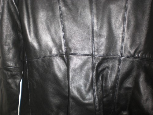 Black Leather Jacket Tannery West Leather Polyester SZ S Small Solid Button - Picture 7 of 11
