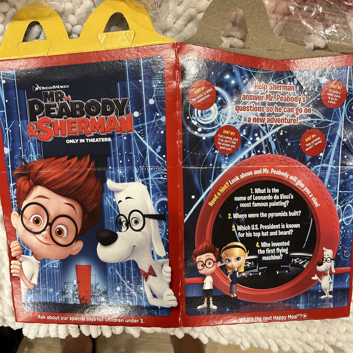 2014 Mr Peabody & Sherman McDonald Toy NEW set of 4 w/box | eBay