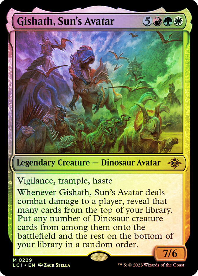 MTG FOIL Gishath, Sun's Avatar - The Lost Caverns of Ixalan #229