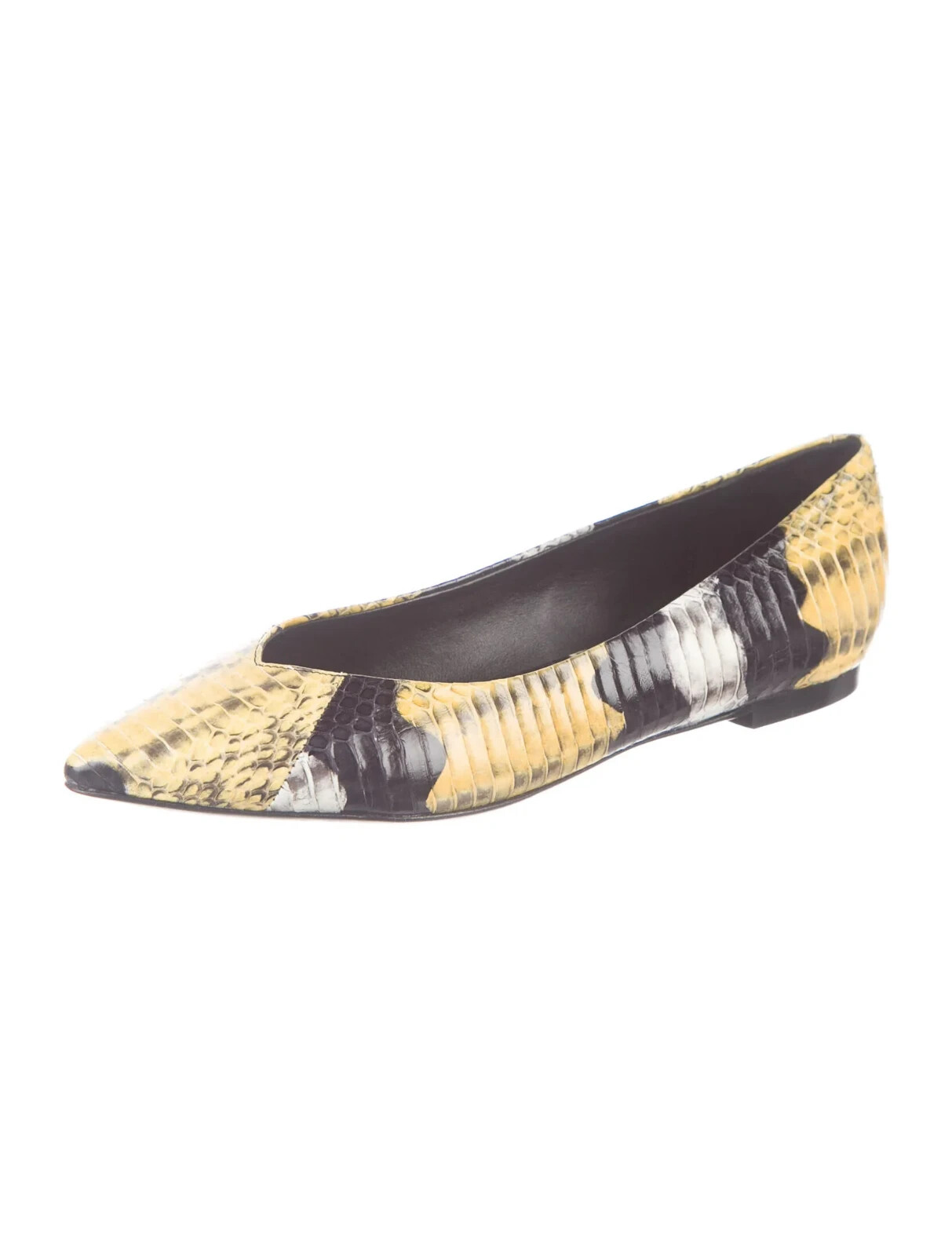 Sandro Ambra Leather  Python Snakeskin Ballerina … - image 9