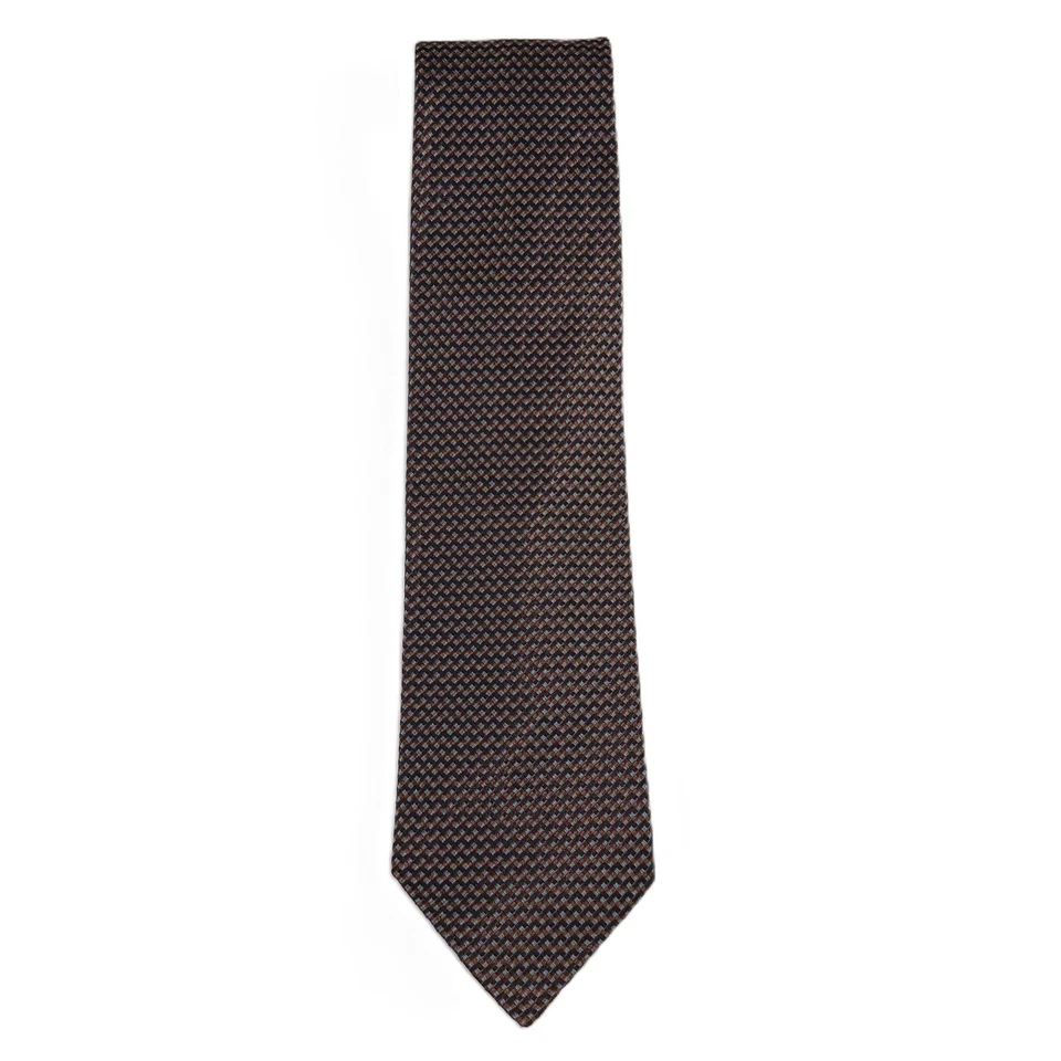 Corbata Polifroni Milano Para Hombre Ancho Ancho Negra Azul Marrón Tejida 100% Seda Foto 2 de 4