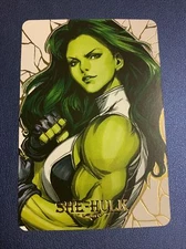 She-Hulk Marvel Hero Anime Doujin Gold Foil Holo Art Trading Card ACG Carddass