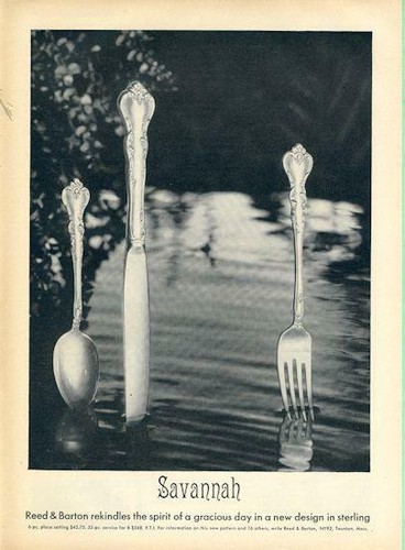 1962 Reed & Barton PRINT AD features: Savannah Pattern Silverware