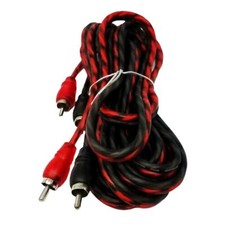 2 Channel Shielded RCA Audio Cable Twisted Amp Cables 16 foot DS18