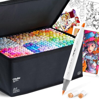 Ohuhu 320色 Ohuhu 320 Colors Dual Tips Illustration Permanent Marker Pen