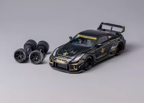 AU CM 1:64 JDM Black LBWK GTR R35 JPS Racing Sport Model Diecast Metal ...