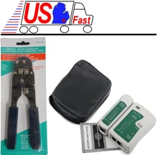 RJ45 Patch Cable Tester+Crimper/Crimping/Crimp Tool, Ethernet Network Cat6 Cat5e