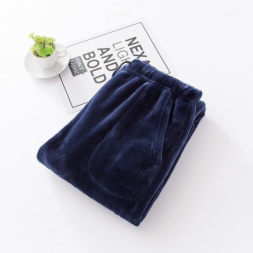 Mens Thick Flannel Loose PJ Pants Home Straight Pajama Pants Warm Nightwear - Picture 9 of 19