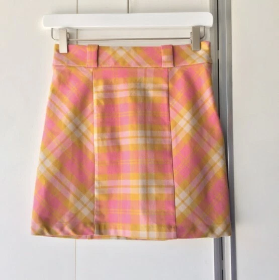 Pink plaid top skirt urban outfitters