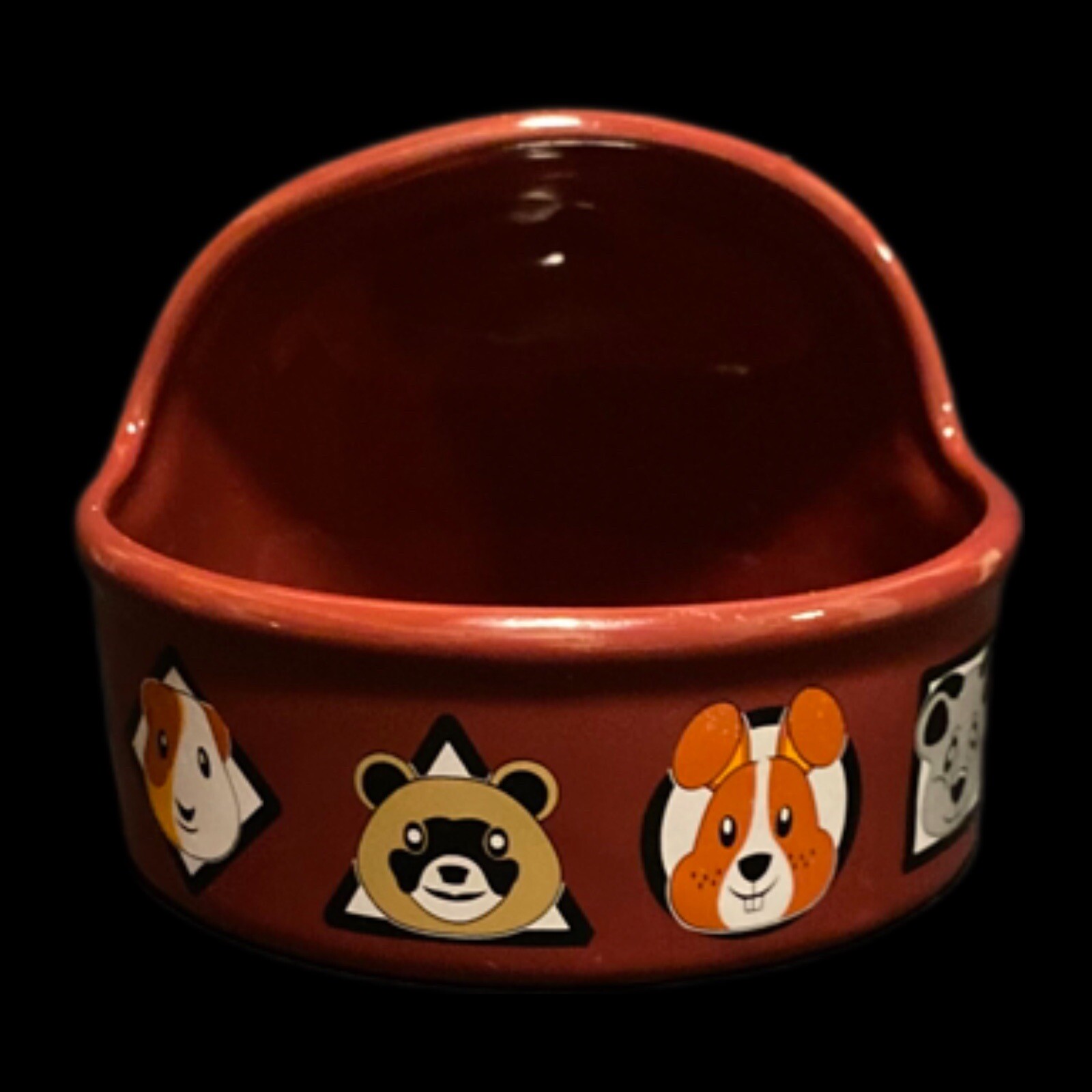 Water Ceramic Puppy Kitty Dish Treats Red Container Super Pet