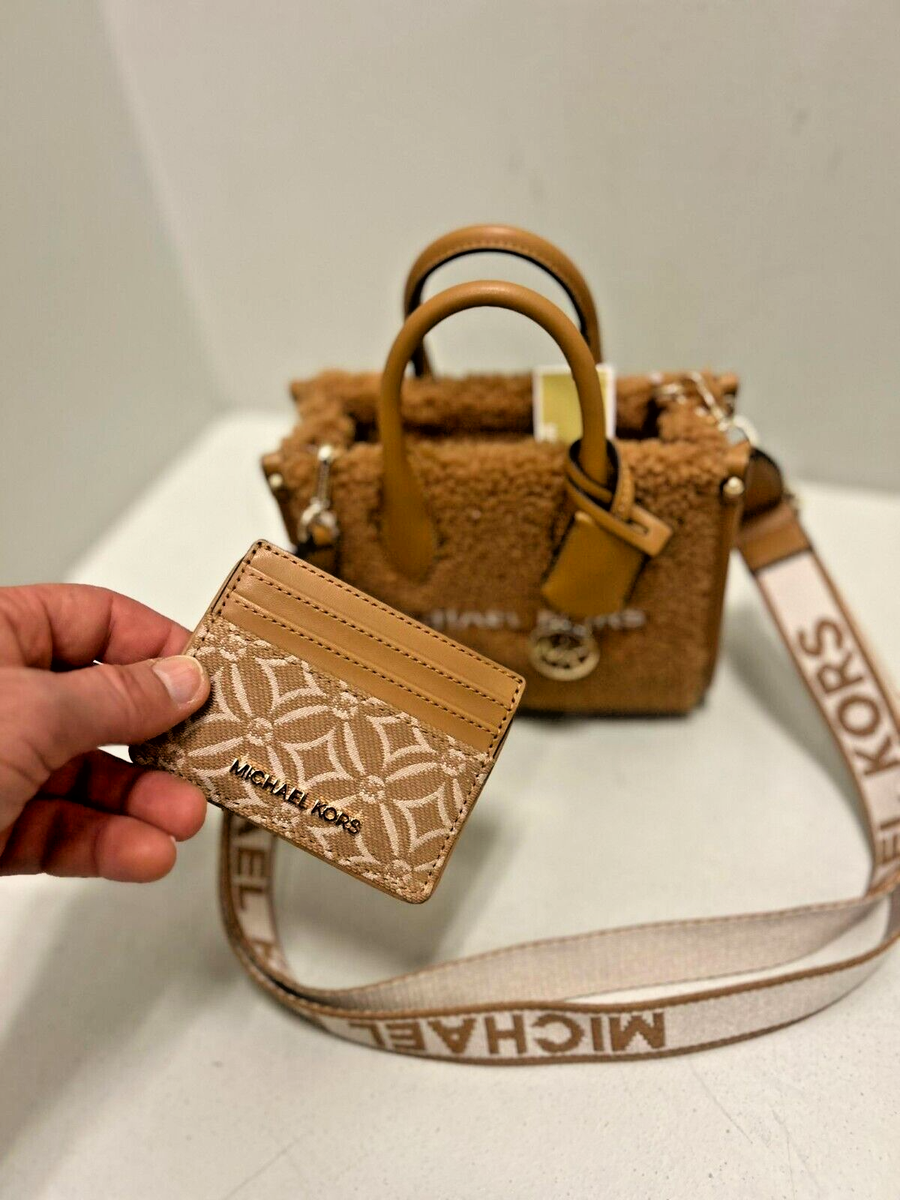 Michael Kors Mirella XS Shearling Shopper Crossbody Bag+ID Card