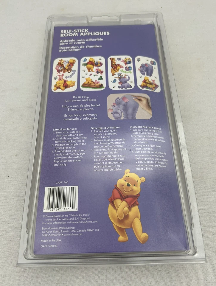 Disney Winnie POOH~30+ Calcomanías de Pared Autoadhesivas Decoración Apliques Habitación Bebé NUEVO Foto 2 de 4