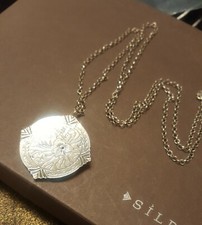 SILPADA 925 Etched Sterling Silver CZ NOBLE Necklace 30 inches N2728