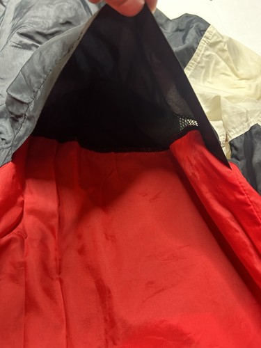 Men's Vintage 90's Nike Red White Black Color Block Windbreaker Zip Jacket Sz L - Picture 8 of 12