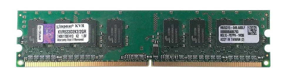 KVR533D2K2/2GR Kingston 2GB Kit (2 X 1GB) PC2-4200 DDR2-533MHz non-ECC Unbuffere - Image 2 of 2