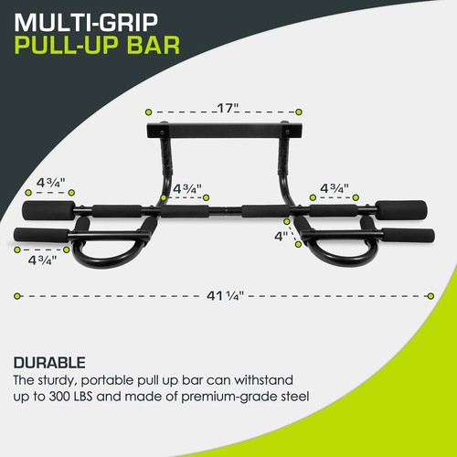 Portable Wall-Mounted Pull-Up Bar with 12 Grips for Ultimate Home Workouts - Picture 5 of 8