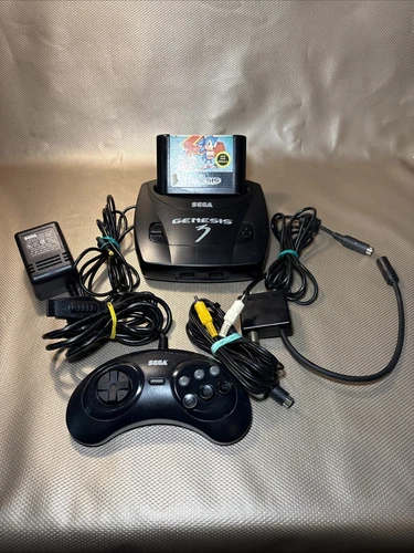 SEGA Genesis Model 3 Console Bundle 1 Controller Cords Sonic 2 Tested & Working