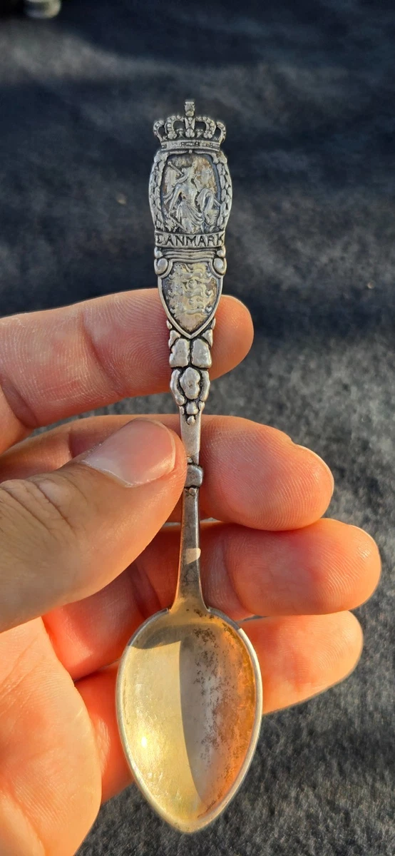 Danmark Spoon In Antique Us Sterling Silver Souvenir Spoons for