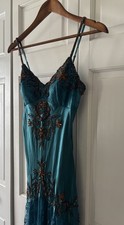 Vintage Sue Wong Silk Midi Length Dress Blue Size 2
