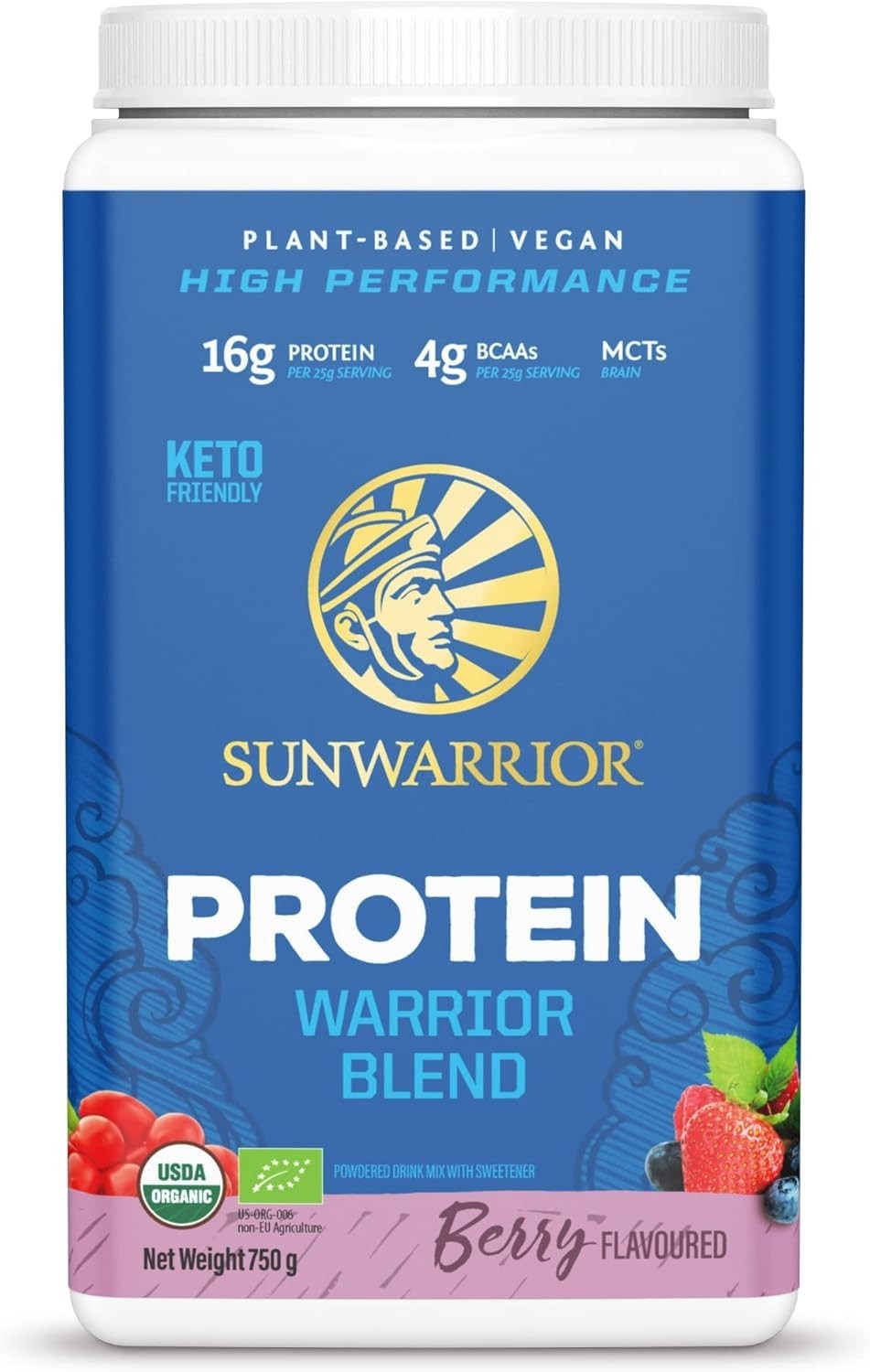 Sunwarrior Plant Based Protein Warrior Berry 750g Organic Powder
