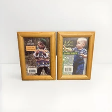 Solid Oak Wood Frames Set of 2, Holds 4x6" New