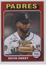 2024 Heritage Rookies Red Border Devin Sweet (White Above Card Number) #242 1m01