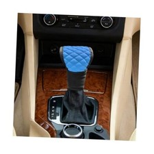 Leather Gear Shift Knob Cover Vehicle Stick Protector Blue