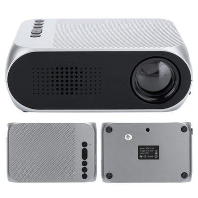 Mini Projector Silver Micro Portable 1080P LED Multi Function For Home Theat Fit