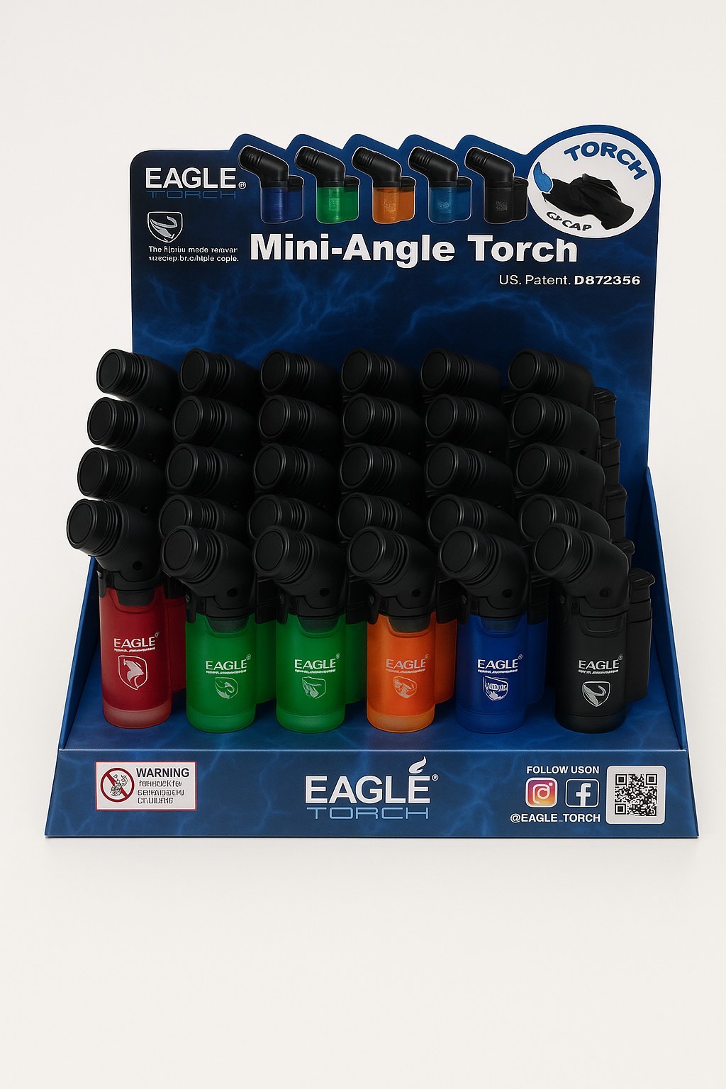 Eagle Torch Mini-Angle Torch Lighter Windproof Refillable Lighter 5-Count 