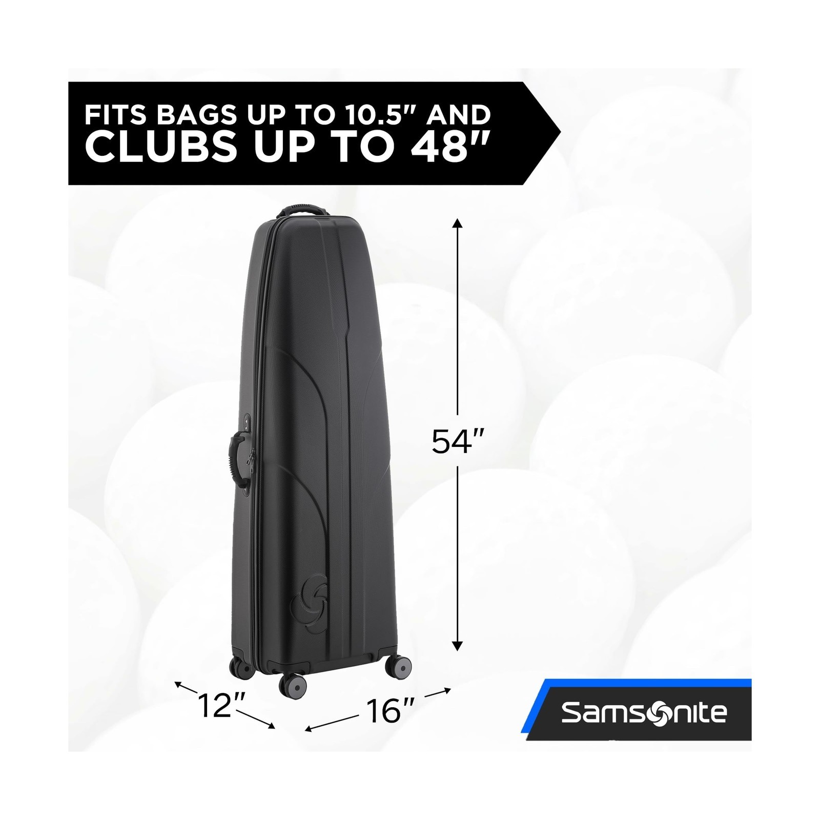 Samsonite 6850 Golf Hard-Sided Travel Cover Case - Black