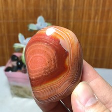 Pizzo pazzo SETA agata a fascia cristallo lucido pietra cadente Madagascar 80 g A2552