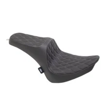 Drag Specialties Predator III Seat - Double Diamond - Silver Thread 0802-1360