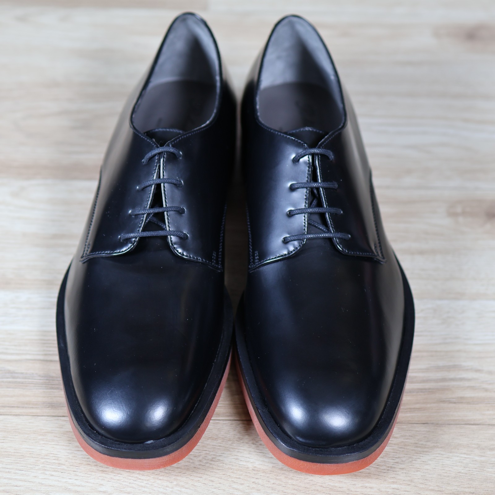 SAOLA Scarpe Robert Clergerie uomo taglia 7 5 nere pelle derby smaltata made in France