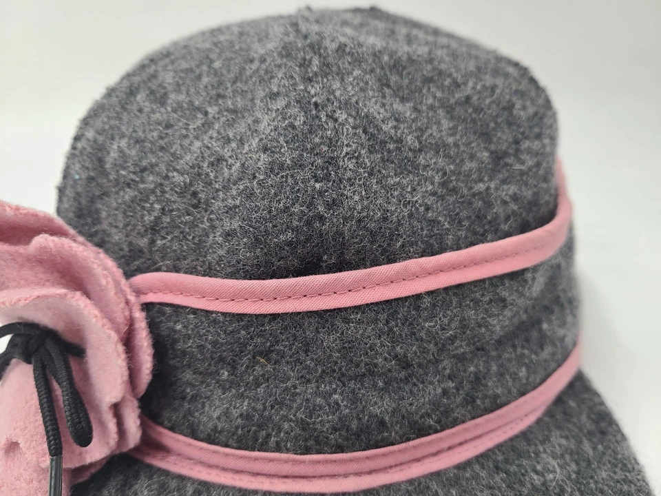 Mujeres Stormy Kromer Ajustado 7 Gorra Mezcla Lana Caza Nieve Hecho en EE. UU. Gris Rosa Foto 4 de 4