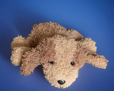 HTF VTG Russ Scruffy Dog Plush Brown & Tan Curly Fur Stuffed Animal Toy RARE