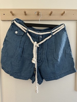 Polo Ralph Lauren Summer Light Denim Shorts W Rope Belt MSRP $145 Sz 12 NWT 
