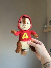 Alvin and the Chipmunks Alvin Small Plush Chipmunk Brown Red 2011 Washable