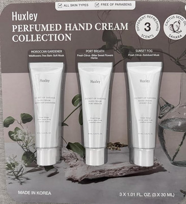 Huxley Perfumed Hand Cream Collection (Gift set) Made In Korea 3 x 1.01 FL. OZ
