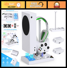 Cooling Fan Dual Charger Dock for Xbox Series S - 2x 1400mAh Batteries, Headph