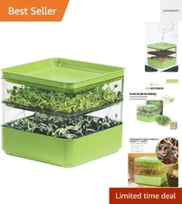 Seed Sprouter Kit, Two Tier Stackable Seedling Starter Tray with Lid, Microgr...