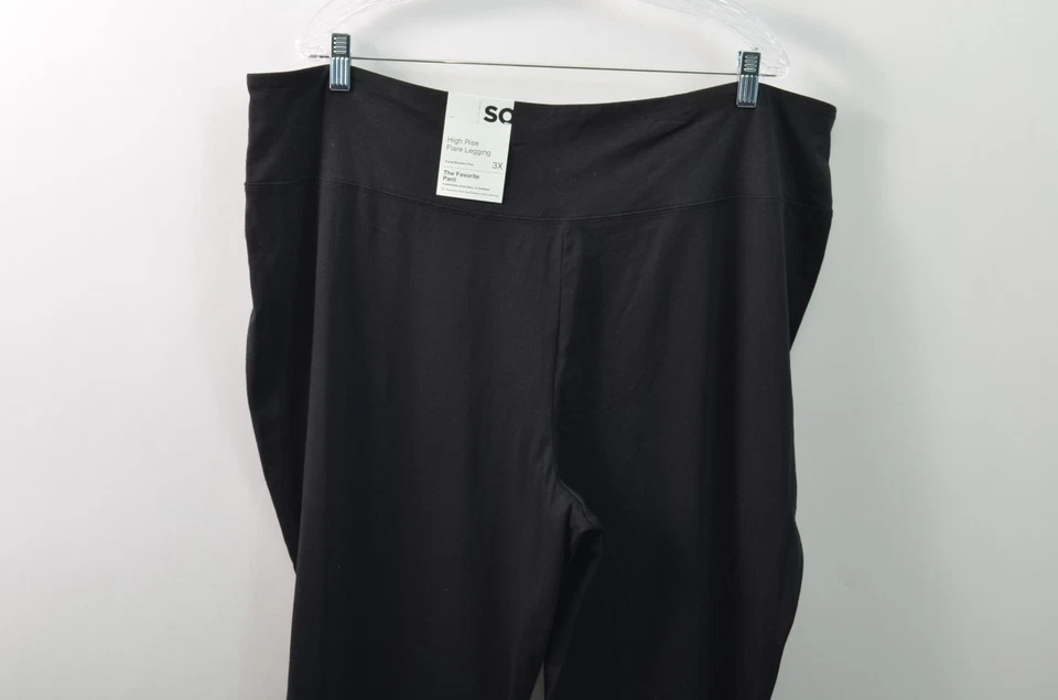 SO 全新带标签 High Rise Flare 紧身裤 最喜欢的裤子 女式 3X 黑色 拉裤 — 第 4/4 张图片