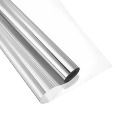 Window Privacy Film One Way Heat Blocking Static Cling Silver 17.7x196.9"