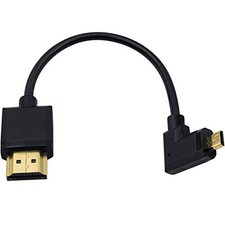Duttek Micro HDMI to HDMI Cable, Short HDMI Micro HDMI Cable Ultra-Thin Right Sh